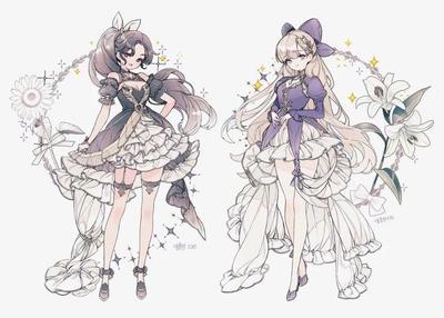 動漫少女華麗禮服設(shè)計素材集 點亮創(chuàng)意靈感的夢幻衣櫥